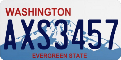 WA license plate AXS3457