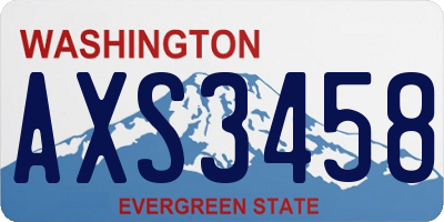 WA license plate AXS3458