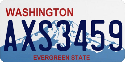 WA license plate AXS3459