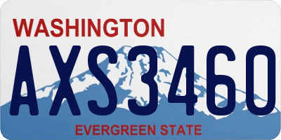 WA license plate AXS3460