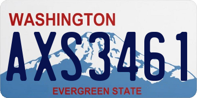 WA license plate AXS3461