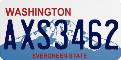 WA license plate AXS3462