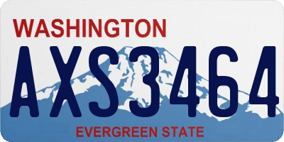 WA license plate AXS3464