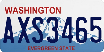 WA license plate AXS3465