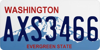 WA license plate AXS3466