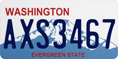 WA license plate AXS3467