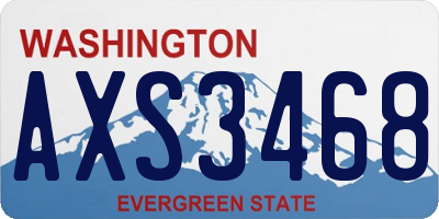 WA license plate AXS3468