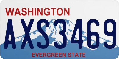 WA license plate AXS3469
