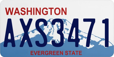 WA license plate AXS3471