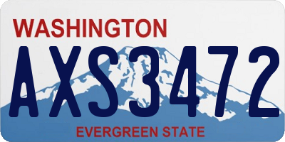 WA license plate AXS3472