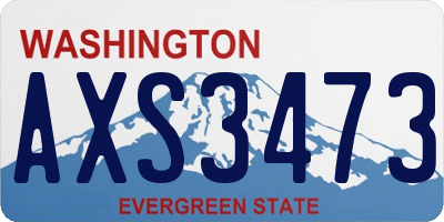 WA license plate AXS3473