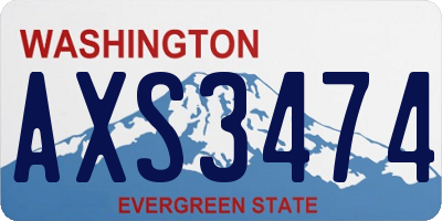 WA license plate AXS3474