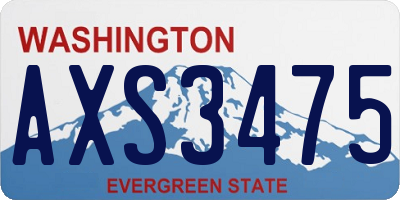 WA license plate AXS3475