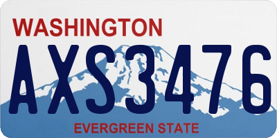 WA license plate AXS3476