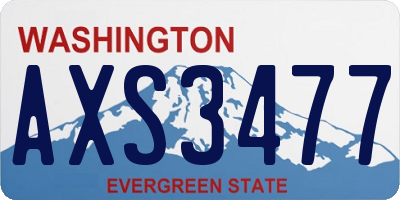 WA license plate AXS3477