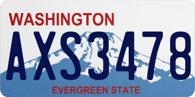 WA license plate AXS3478
