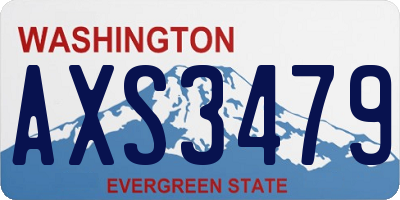 WA license plate AXS3479