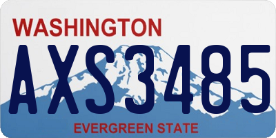WA license plate AXS3485