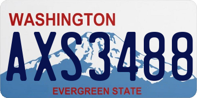WA license plate AXS3488