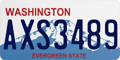 WA license plate AXS3489