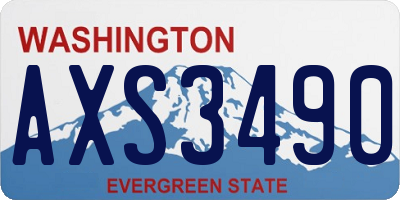 WA license plate AXS3490