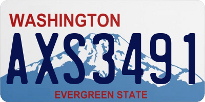 WA license plate AXS3491
