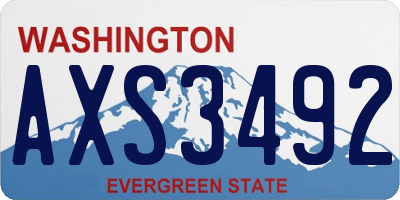 WA license plate AXS3492