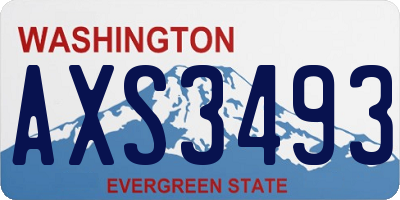 WA license plate AXS3493