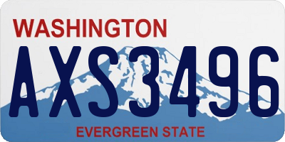 WA license plate AXS3496