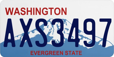 WA license plate AXS3497