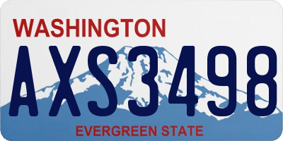 WA license plate AXS3498