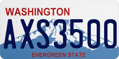 WA license plate AXS3500