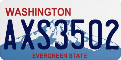 WA license plate AXS3502