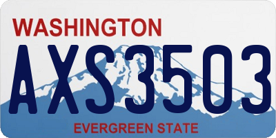 WA license plate AXS3503