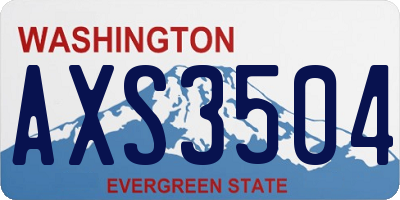 WA license plate AXS3504