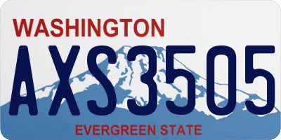 WA license plate AXS3505