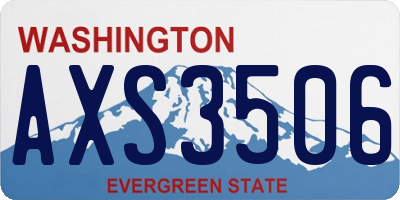 WA license plate AXS3506
