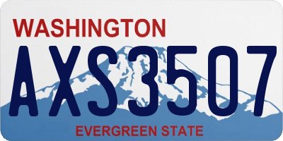 WA license plate AXS3507