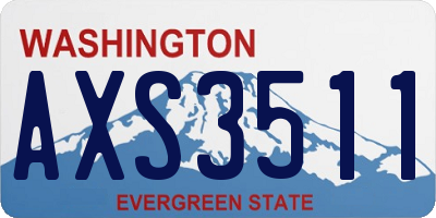 WA license plate AXS3511