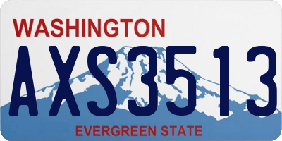 WA license plate AXS3513