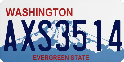 WA license plate AXS3514