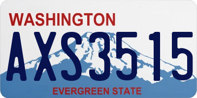 WA license plate AXS3515