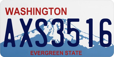 WA license plate AXS3516