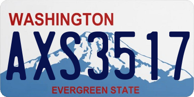 WA license plate AXS3517