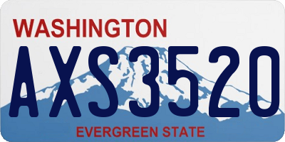 WA license plate AXS3520