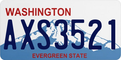 WA license plate AXS3521