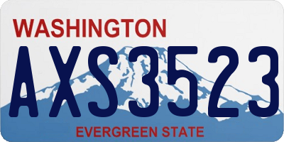 WA license plate AXS3523