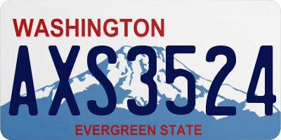 WA license plate AXS3524