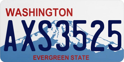 WA license plate AXS3525