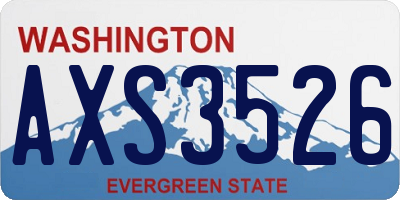 WA license plate AXS3526